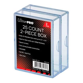 Ultra Pro 2-Piece 25 Count Clear Card Storage Box, 2 Pack