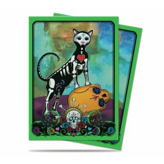 Ultra Pro Dia De Los Muertos Cat Standard Size Deck Protector Sleeves 50ct (84948)