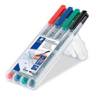Staedtler Lumocolor Water soluble pens for Chessex Battlemats, 4 pack 
