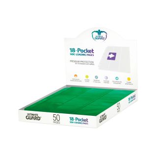 Ultimate Guard 18-Pocket Pages Side-Loading Green 50ct. (UGD010486CN)