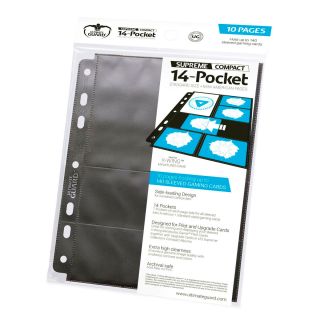 Ultimate Guard 14-Pocket Compact Pages Standard Size & Mini American Black (10) (UGD010496)