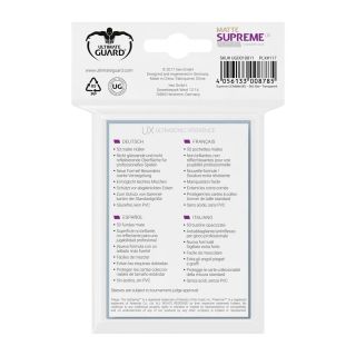 Ultimate Guard Supreme UX Sleeves Standard Size Matte Transparent (50 ct.) (UGD010811CN)