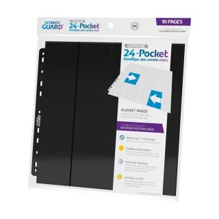 Ultimate Guard 24-Pocket QuadRow Pages Side-Loading Black (10 ct.) (UGD010829CN)