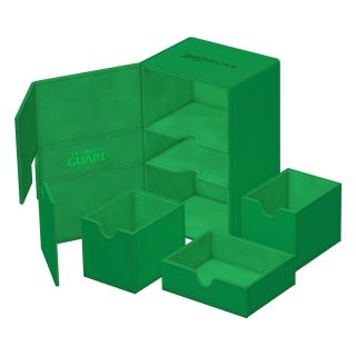 Ultimate Guard Twin Flip`n`Tray Deck Case 160+ XenoSkin Monocolor Green