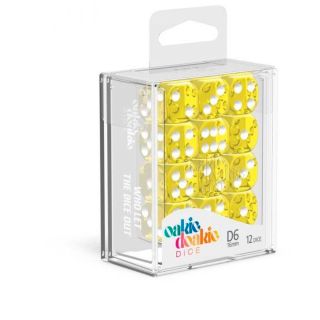 oakie doakie DICE D6 Dice 16 mm Solid - Yellow (12) (ODD410029)