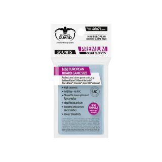 Ultimate Guard Premium Sleeves for Board Game Cards Mini European (50ct.) (UGD010277CN)