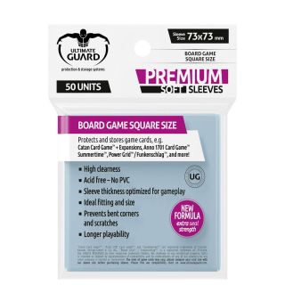 Ultimate Guard Premium Sleeves for Board Game Cards Square 73x73 mm (50ct.) (UGD010283CN)