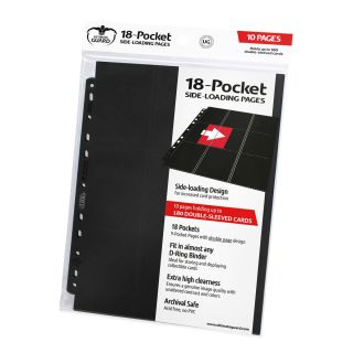 Ultimate Guard 18-Pocket Pages Side-Loading Black (10ct.) (UGD010404CN)