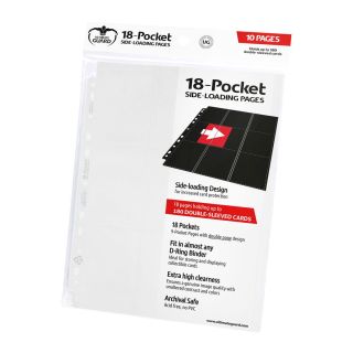 Ultimate Guard 18-Pocket Pages Side-Loading White (10ct.) (UGD010405CN)