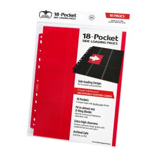 Ultimate Guard 18-Pocket Pages Side-Loading Red (10ct.) (UGD010407CN)