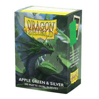 Dragon Shield Standard Size Sleeves - Apple Green & Silver 100ct