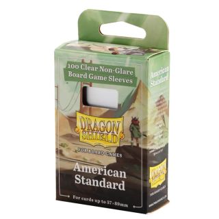Dragon Shield Board Game Sleeves - Clear/NonGlare - American Standard 100ct.