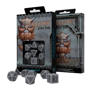 Q-Workshop: Gray and Black Dwarven Dice Set