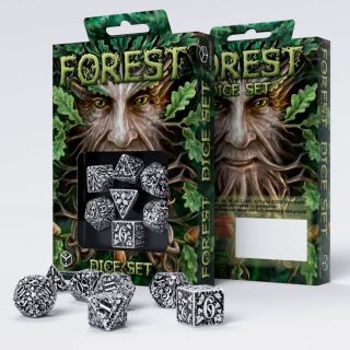 Q-Workshop: Green and Black Forest 3D Dice Set