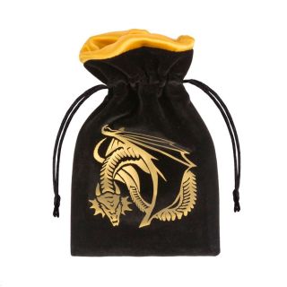 Q-Workshop: Dragon Black golden Velour Dice Bag (BDRA121)