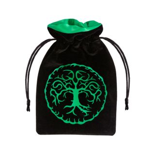 Q-Workshop: Forest Black green Velour Dice Bag (BFOR121)