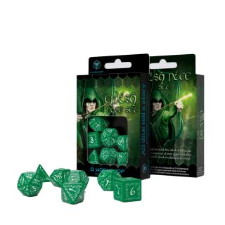 Q-Workshop: Elvish Green & white Dice Set