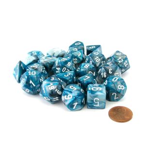 Chessex Mana Pack Glass Stones Assorted Colors (approx 40) w/grey velour (01009)
