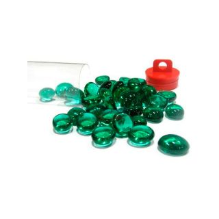 Chessex Dark Green Glass Stones Qty 20 or more in 5 1/2' Tube (01125)