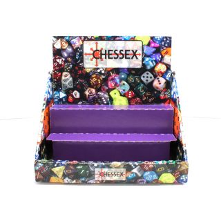 Chessex Medium Dice Set Cardboard Display (holds up to 18 sets)