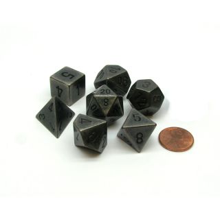 Chessex Metal Dark Metal 7 Die Polyhedral Set (27028)