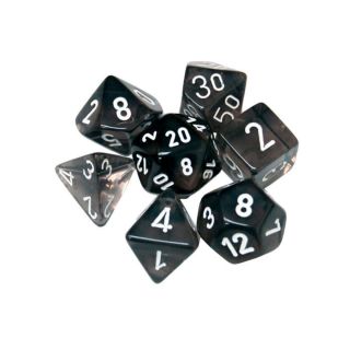 Chessex Translucent Polyhedral Smoke/white 7-Die Set (23078)