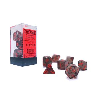 Chessex Translucent Polyhedral Smoke/red 7-Die Set (23088)