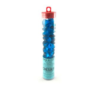 Chessex Azure Blue Glass Stones Qty 20 or more in 5 1/2' Tube (01137)