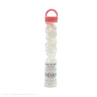 Chessex White Catseye Glass Stones Qty 20 or more in 5 1/2' Tube (01162)