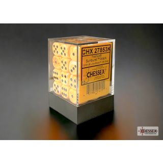 Chessex Festive 12mm d6 Dice Block (36ct.) - Sunburst w/red