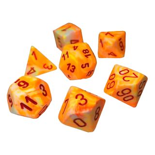 Chessex Festive - Polyhedral Sunburst/Red 7-Die Set