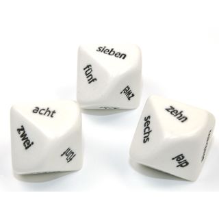 Chessex d10 German Word Numbers White/black (KOP13686)