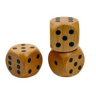 Chessex 30mm Wood Dice Natural/black (KOP02173)