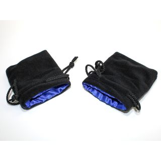 Chessex 3.75" X 4" Velvet Bag Black w/blue