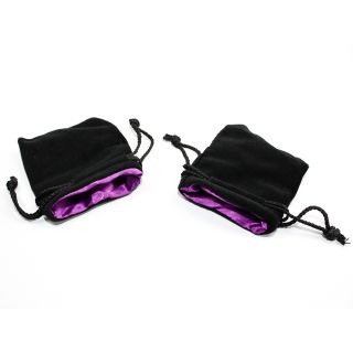 Chessex 3.75" X 4" Velvet Bag Black w/purple