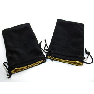 Chessex 5" X 8" Velvet Bag Black w/gold