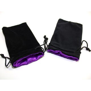Chessex 5" X 8" Velvet Bag Black w/purple