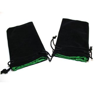 Chessex 5" x 8" Velvet Bag Green inside/Black outside