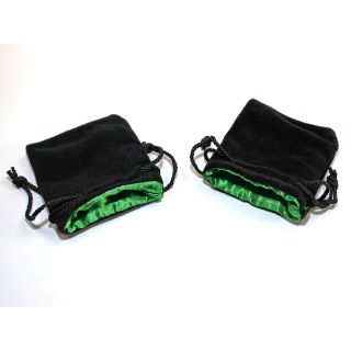 Chessex 3¾" x 4" Velvet Bag Green inside/Black outside