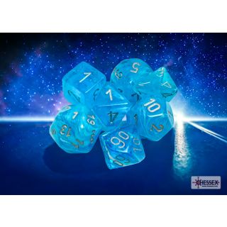 Chessex Sky/silver Luminary Polyhedral 7-Dice Set