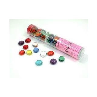 Chessex Translucent Assorted Colors Glass Stones Qty 40 or more in 5½" Tube (01195)
