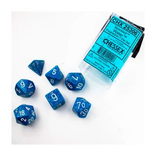 Chessex Speckled Polyhedral Water 7-Die Set..(25306)