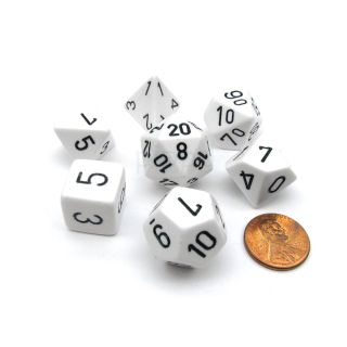 Chessex Opaque Polyhedral White/black 7-Die Set (25401)