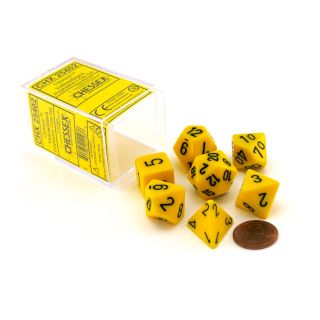 Chessex Opaque Polyhedral Yellow/black 7-Die Set..(25402)