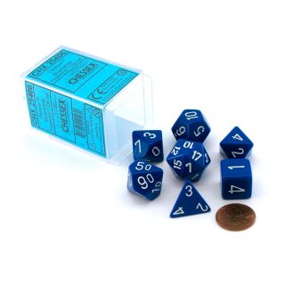 Chessex Opaque Polyhedral Blue/white 7-Die Set (25406)