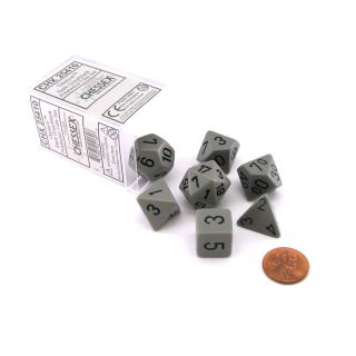 Chessex Opaque Polyhedral Dark Grey/black 7-Die Set (25410)
