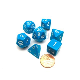 Chessex Opaque Polyhedral Light Blue/white 7-Die Set (25416)