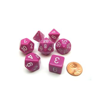 Chessex Opaque Polyhedral Light Purple/white 7-Die Set (25427)