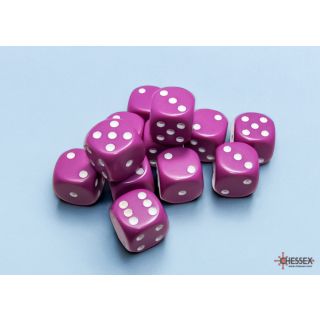 Chessex Opaque 16mm d6 Dice Block (12ct.) - Light Purple/white