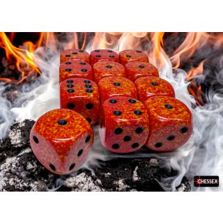 Chessex Speckled Fire 16mm d6 Dice Block (12 ct)